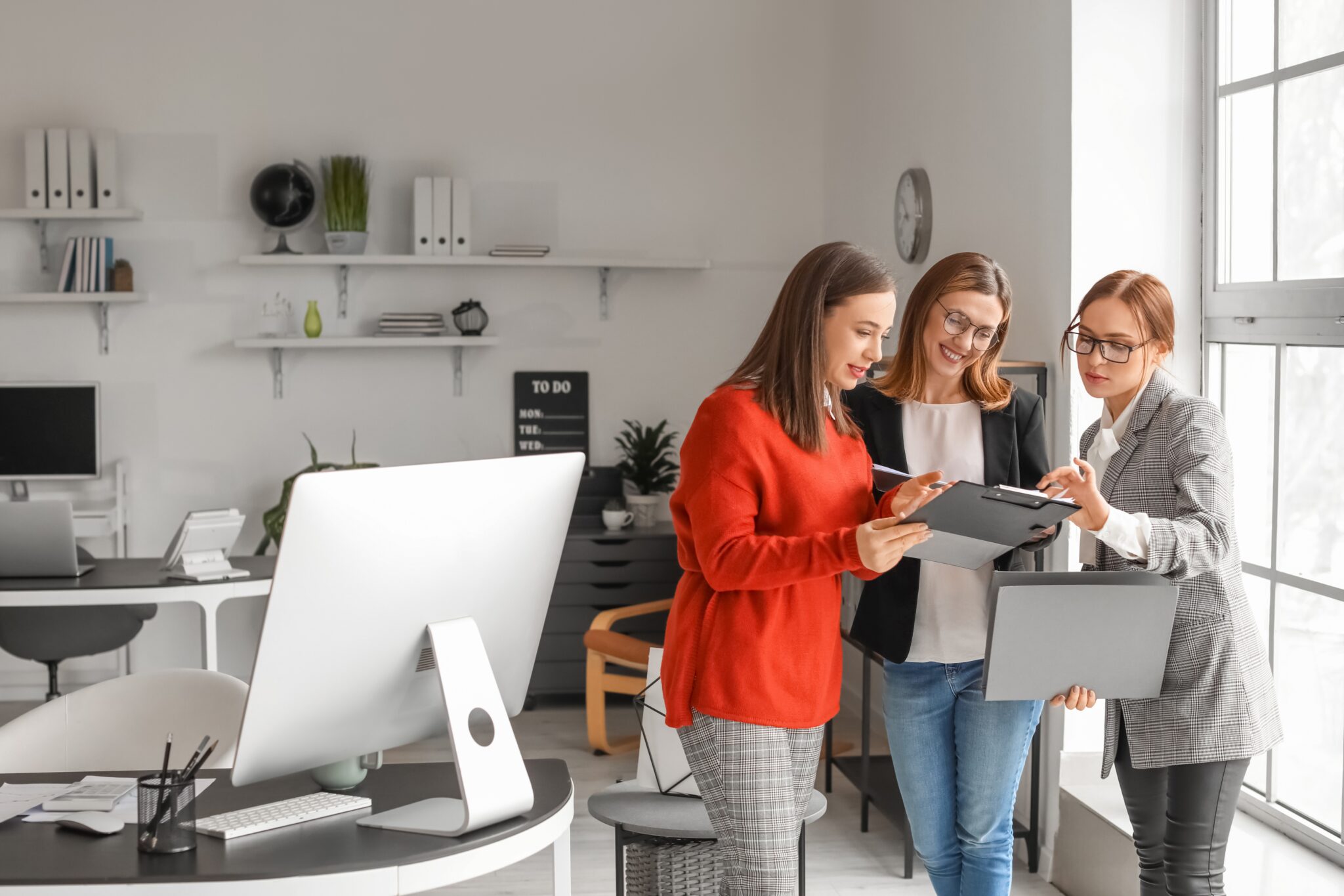 Female accountants working in office